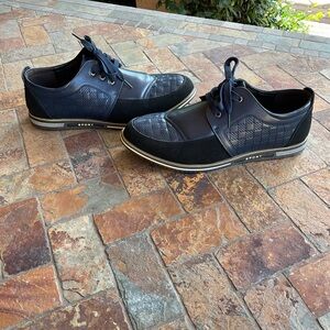Sporto Men’s Navy Leather Blue & Black Oxford Derbys Size 13